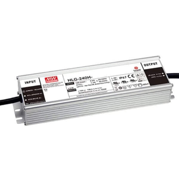 MEAN WELL HLG-240H-30AB IP65 30V 240-Watt Waterproof Dimmable LED Driver — HLG-240H-30AB-no plug
