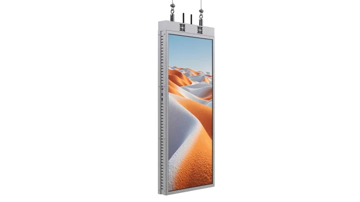 LPRM-WIN-DCP-34 34 Inch Premium Double-Sided Window Display Steel Cable Portrait LPRM-WIN-DCP-34