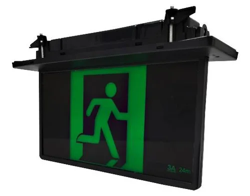 SEMI-RECESSED BLADE EXIT LIGHT (2002BK) PS-EG-0712