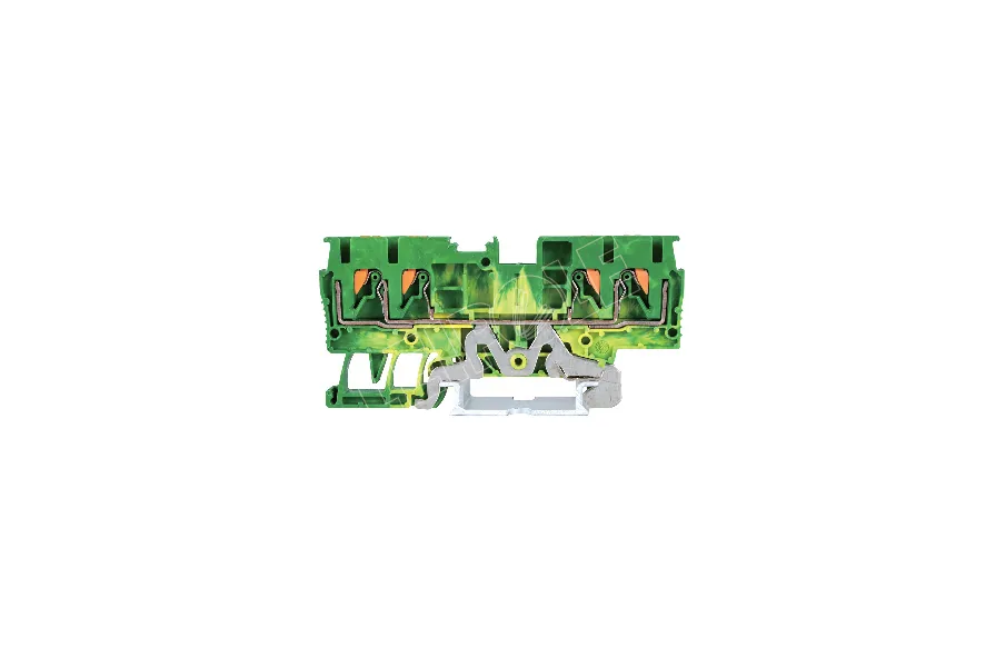 LEIPOLE JPT 2.5-QU-PE Ground Terminal Block DIN Rail Mount Industrial Earthing — LP-JPT-2.5-QU-PE