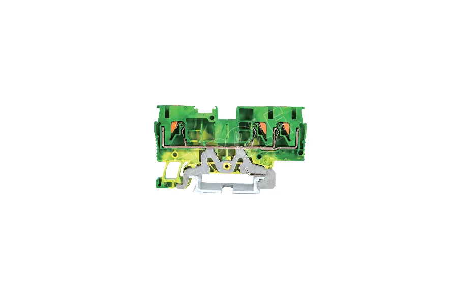 LEIPOLE JPT 2.5-TW-PE Ground Terminal Block Industrial Earthing DIN Rail — LP-JPT-2.5-TW-PE