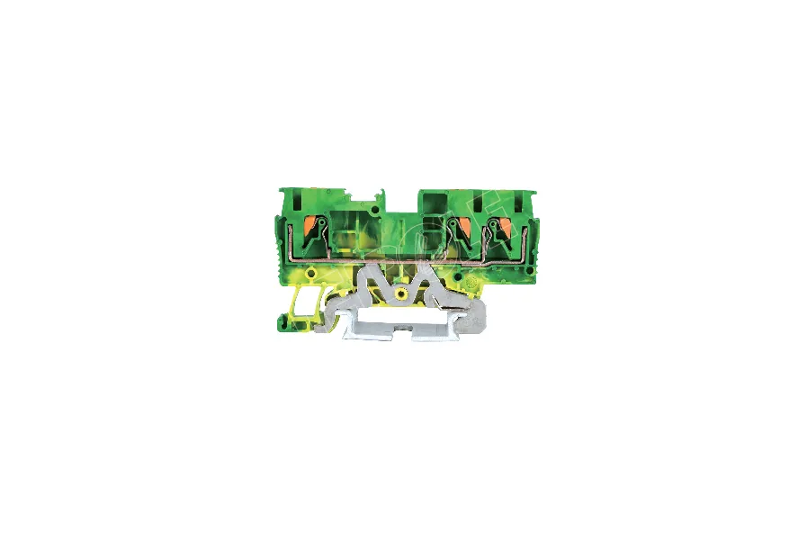 LEIPOLE JPT 4-TW-PE Ground Terminal Block DIN Rail Industrial Protective Earthing — LP-JPT-4-TW-PE