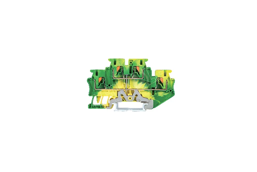 LEIPOLE JPTTB 4-PE Double Layer Ground Terminal Block DIN Rail Industrial Earthing — LP-JPTTB-4-PE