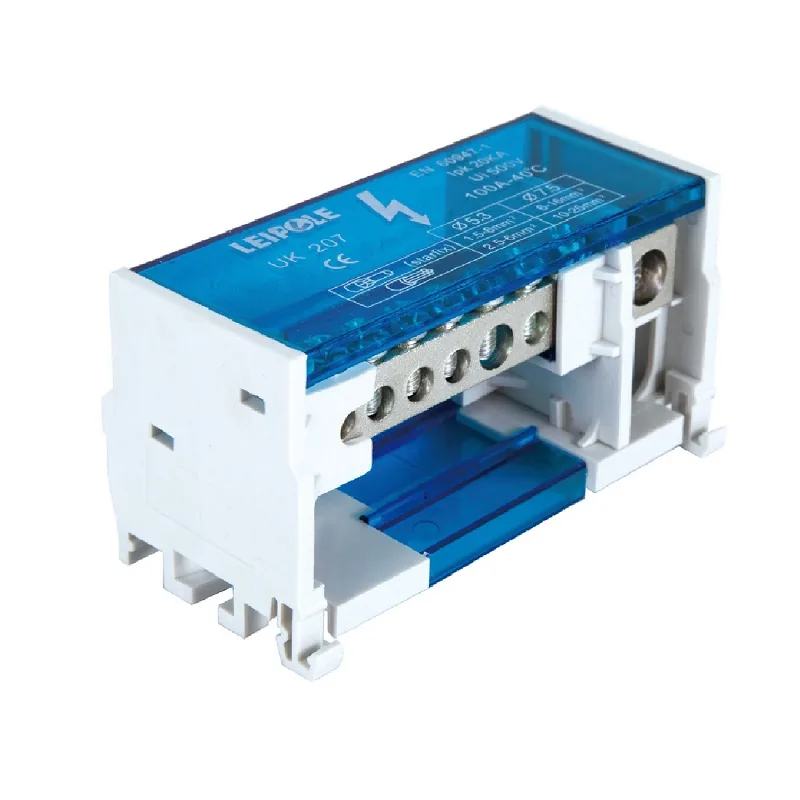 LEIPOLE UK 207 Power Distribution Block, Industrial Panel Wiring, 100A LP-UK-207