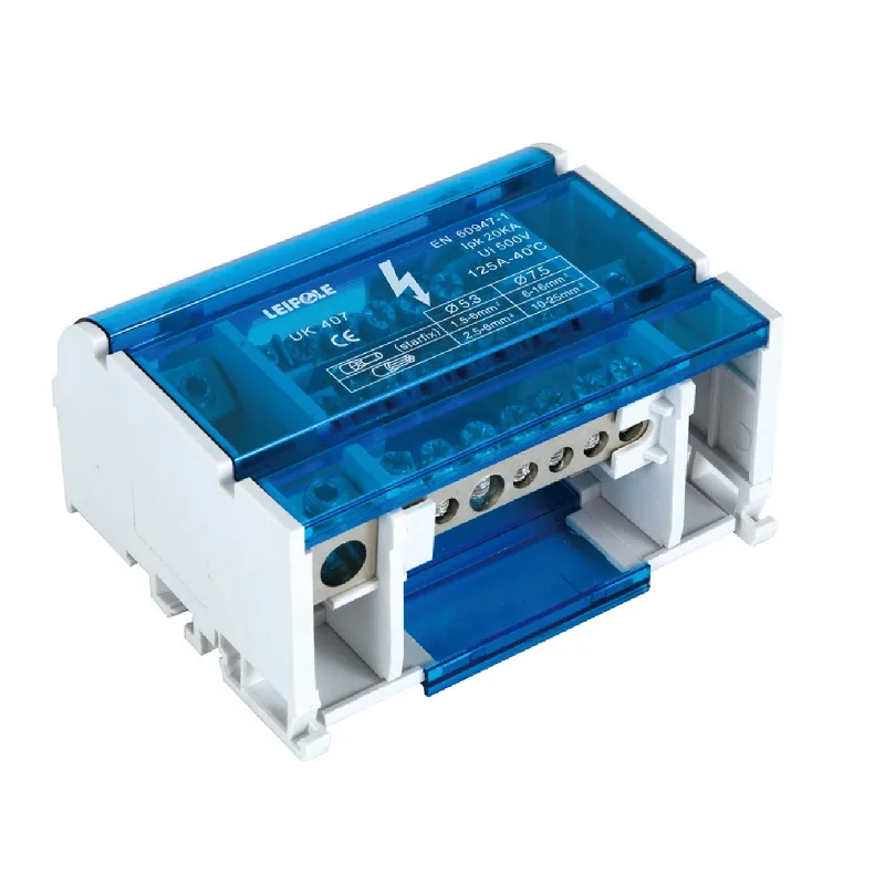 LEIPOLE UK 407 Power Distribution Block, Industrial Panel Wiring, 125A LP-UK-407